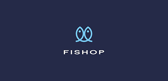FISHOP by Muamer ADILOVIC 67个包含水下动物的创意LOGO设计