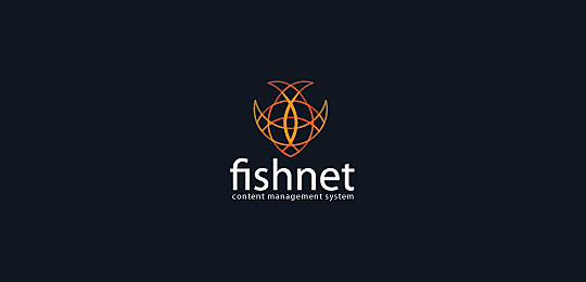fishnet by Stephen James 67个包含水下动物的创意LOGO设计