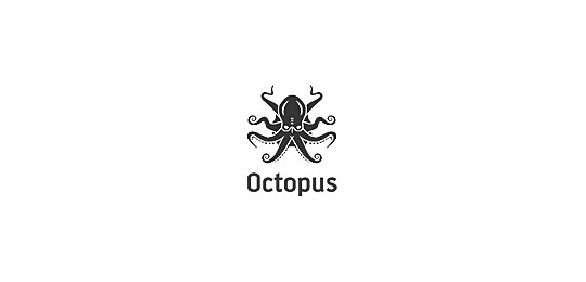 Octopus by Lukasz Jackiewicz 67个包含水下动物的创意LOGO设计