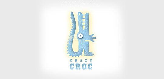 Crazy Croc by James Strange 67个包含水下动物的创意LOGO设计