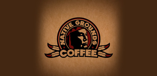 Native Grounds Coffee by Oxide 50个包含咖啡的创意LOGO设计