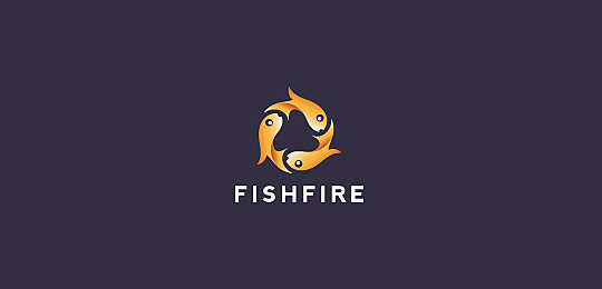 FISHFIRE by voxsix 67个包含水下动物的创意LOGO设计