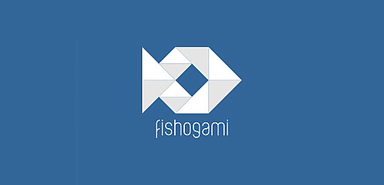 fishogami by doncip 67个包含水下动物的创意LOGO设计