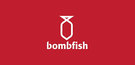 Bombfish by Logosoup 67个包含水下动物的创意LOGO设计
