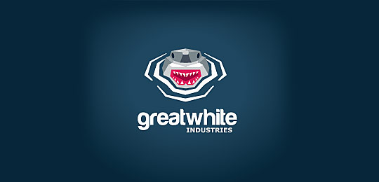 Great White Industries by Veep 67个包含水下动物的创意LOGO设计