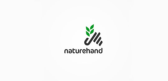 Nature hand by Houston-we 48个包含叶子的创意LOGO设计