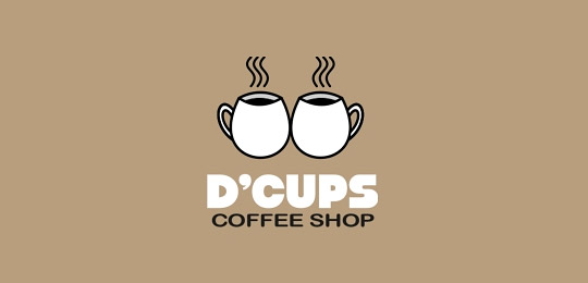 D'Cups Coffee Shop by NEXQUNYX 50个包含咖啡的创意LOGO设计