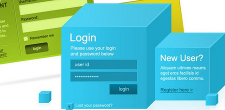 8 Modern & Web 2.0 Login Signup Panels (Set 2) 表单设计PSD文件下载