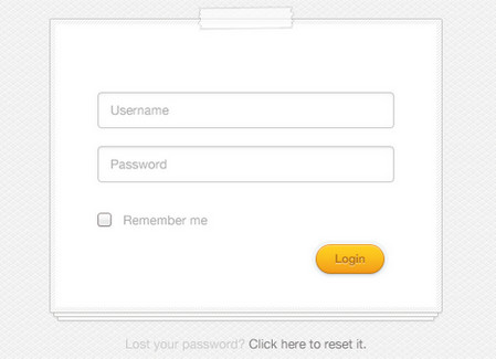 Clean Login Form 表单设计PSD文件下载