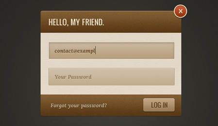 Login Modal Box 表单设计PSD文件下载