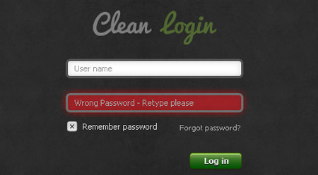 Clean Login 表单设计PSD文件下载