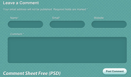 Comment Sheet Free 表单设计PSD文件下载