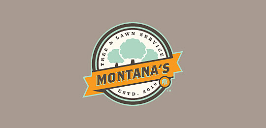 Montana's Tree & Lawn Service by Bart O'Dell 59个包含圆形创意LOGO设计