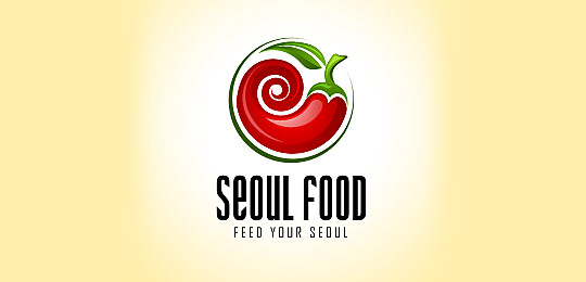 Seoul Food by Simo Merghich 59个包含圆形创意LOGO设计