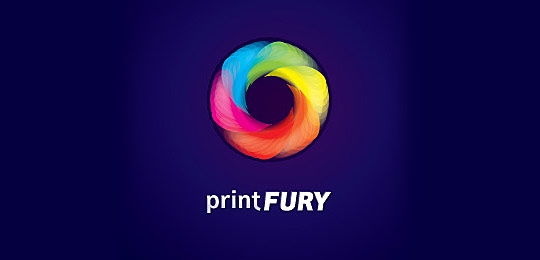 Print Fury by KrystanS 59个包含圆形创意LOGO设计