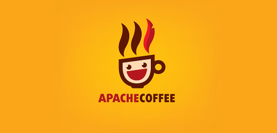 Apache coffee by dima je 50个包含咖啡的创意LOGO设计