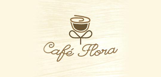 Cafe Flora by ES Designs 50个包含咖啡的创意LOGO设计