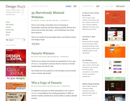 css-gallery-news-tutorials-community-design-shack 创意漂亮网页布局设计