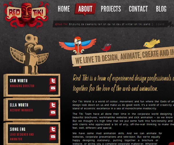 Red Tiki 关于我们的创意网页设计