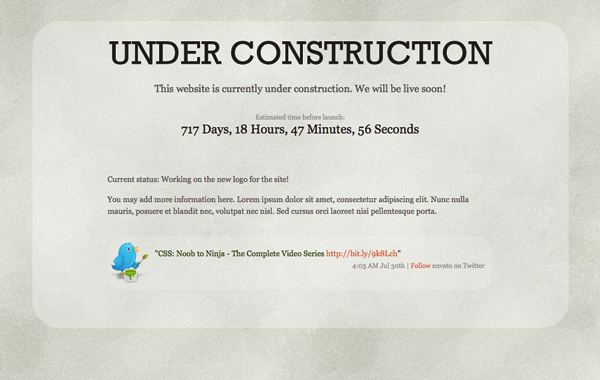 Best Under Construction Page 正在建设中网页设计