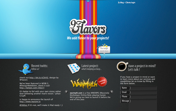 9Flavors Web Design & Development 颜色艳丽网页设计案例