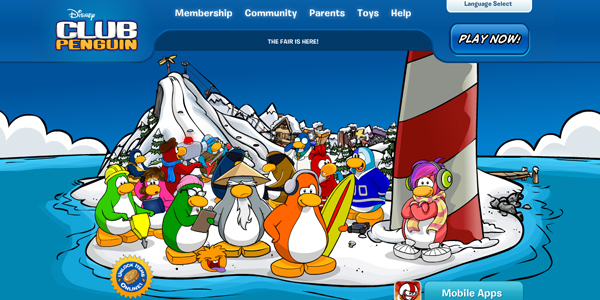 Club Penguin 儿童创意型网站设计案例