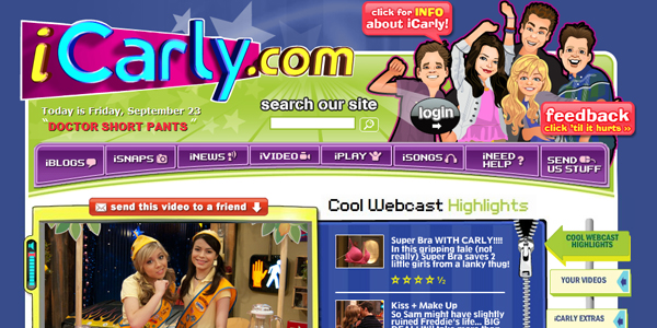 iCarly 儿童创意型网站设计案例