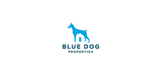 blue dog animal logo design 30个灵感来源于动物的创意LOGO设计