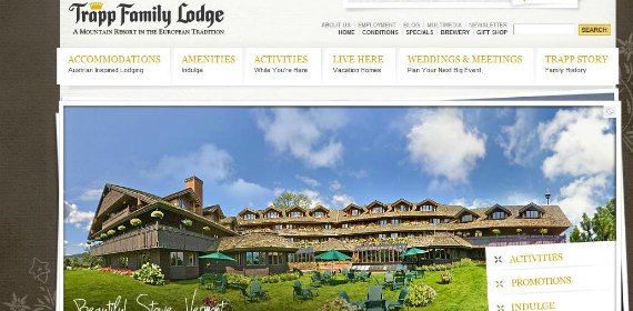 trapp family lodge 以旅游酒店为主题网站设计