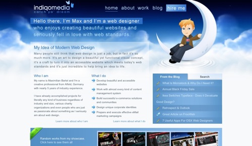 使用云彩元素网页设计案例