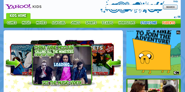Yahoo kids 儿童创意型网站设计案例