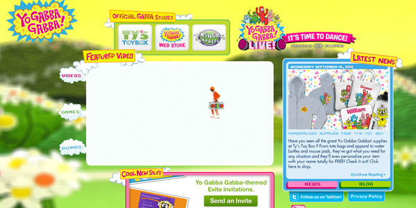 Yo Gabba Gabba 儿童创意型网站设计案例