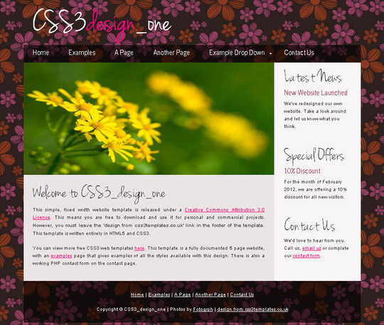 HTML5 和 CSS3 免费网页模版下载