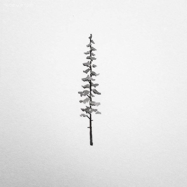 David Powell 简约可爱的线条插画