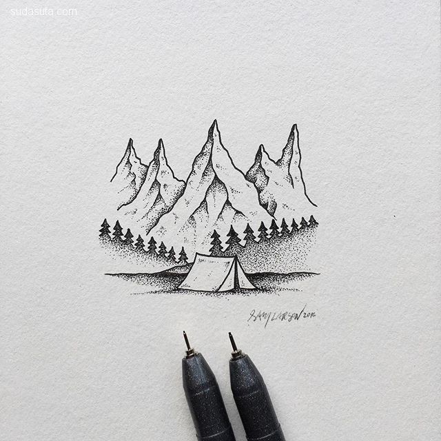 Sam Larson 旅行中的涂鸦本子