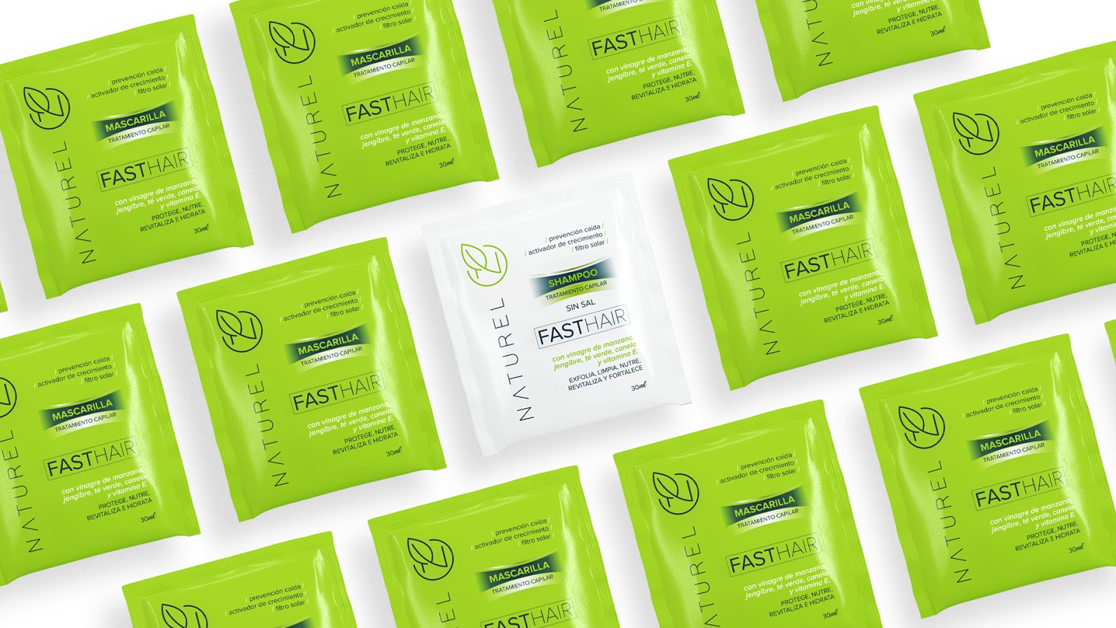 Naturel Fasthair头发护理产品包装设计