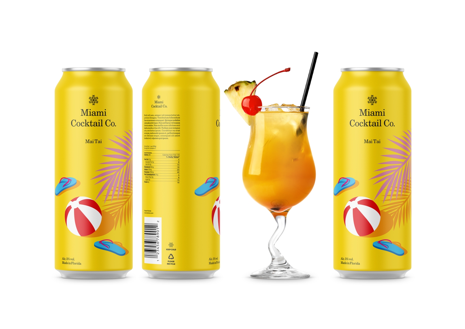 Miami罐装鸡尾酒包装设计