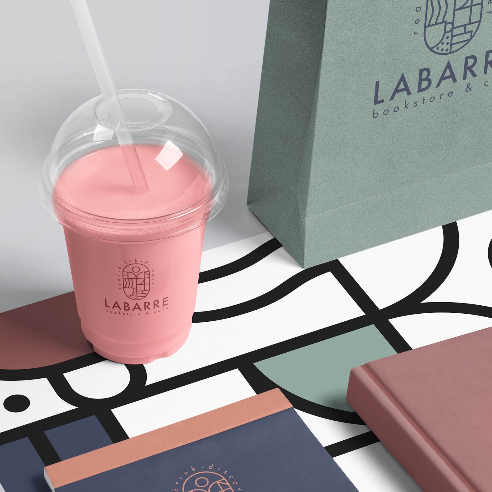 品牌VI设计欣赏：Labarre书店+咖啡馆