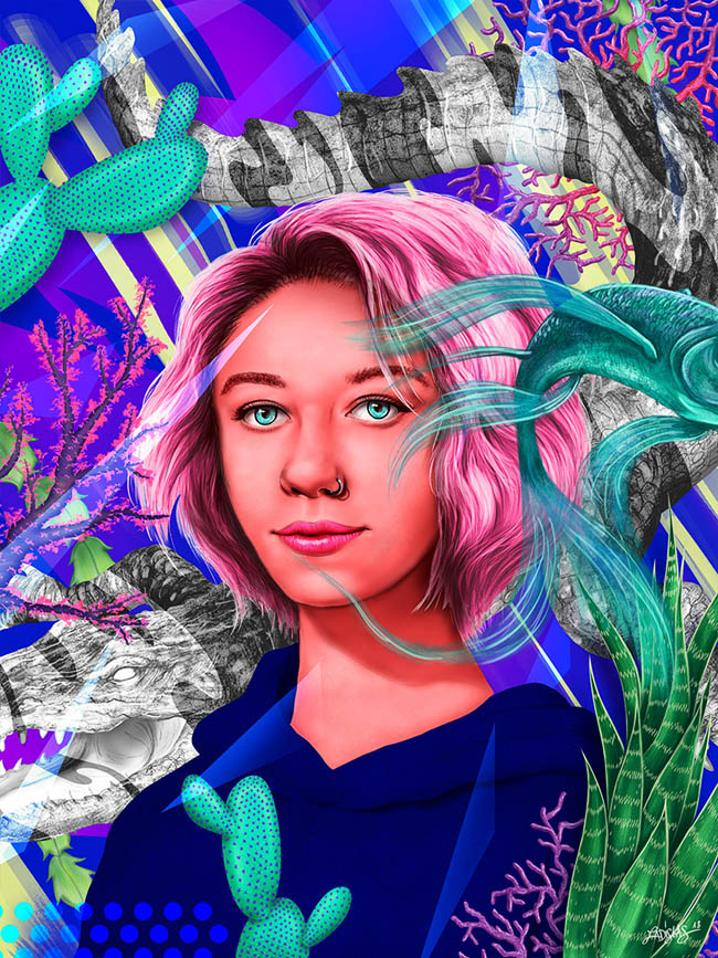 充满野性美的的主题肖像插画设计欣赏