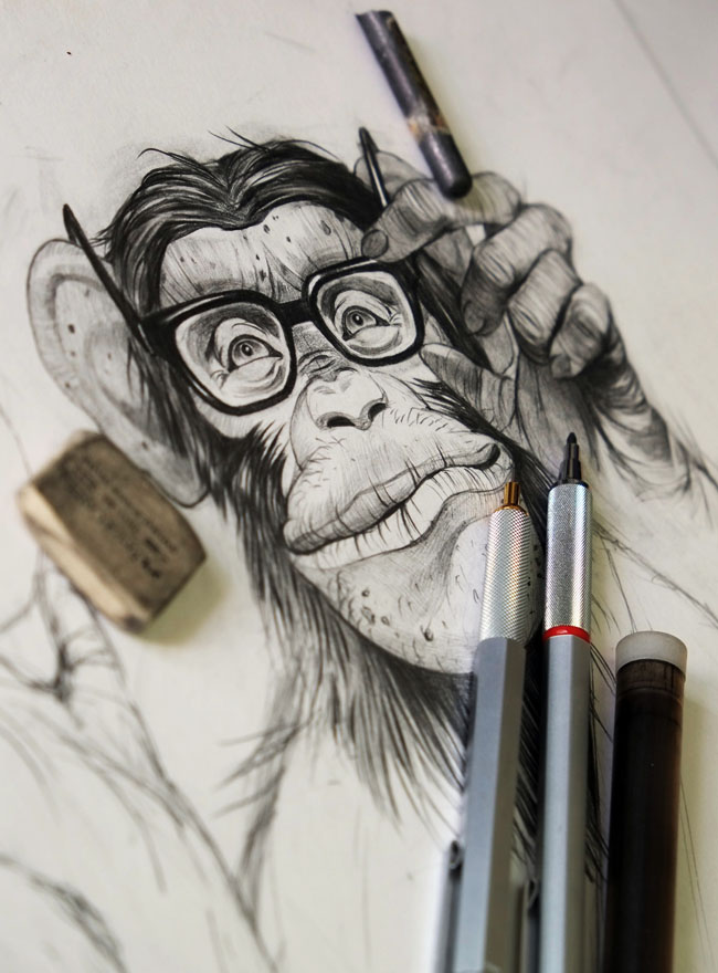 Dmitry Ligay有趣的猩猩插画设计