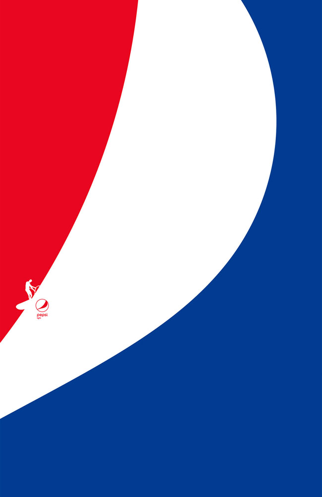 Pepsi Light百事轻怡运动主题极简平面广告