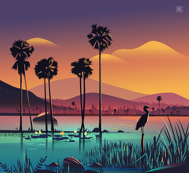 2019主题风景插画设计