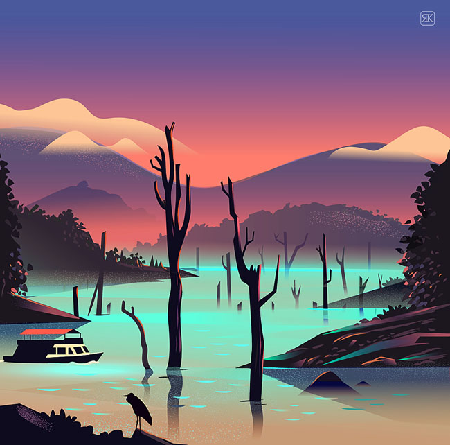 2019主题风景插画设计