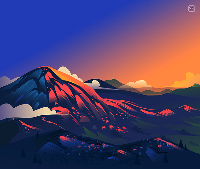 2019主题风景插画设计