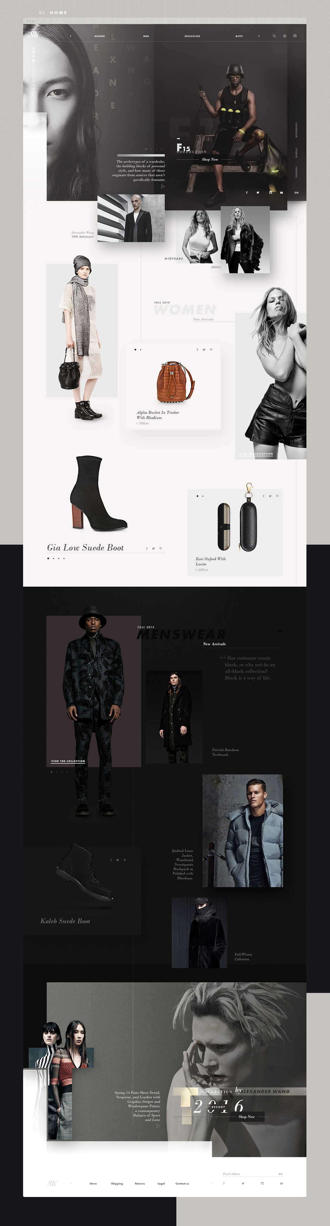 Alexander Wang 时尚服饰网页排版设计