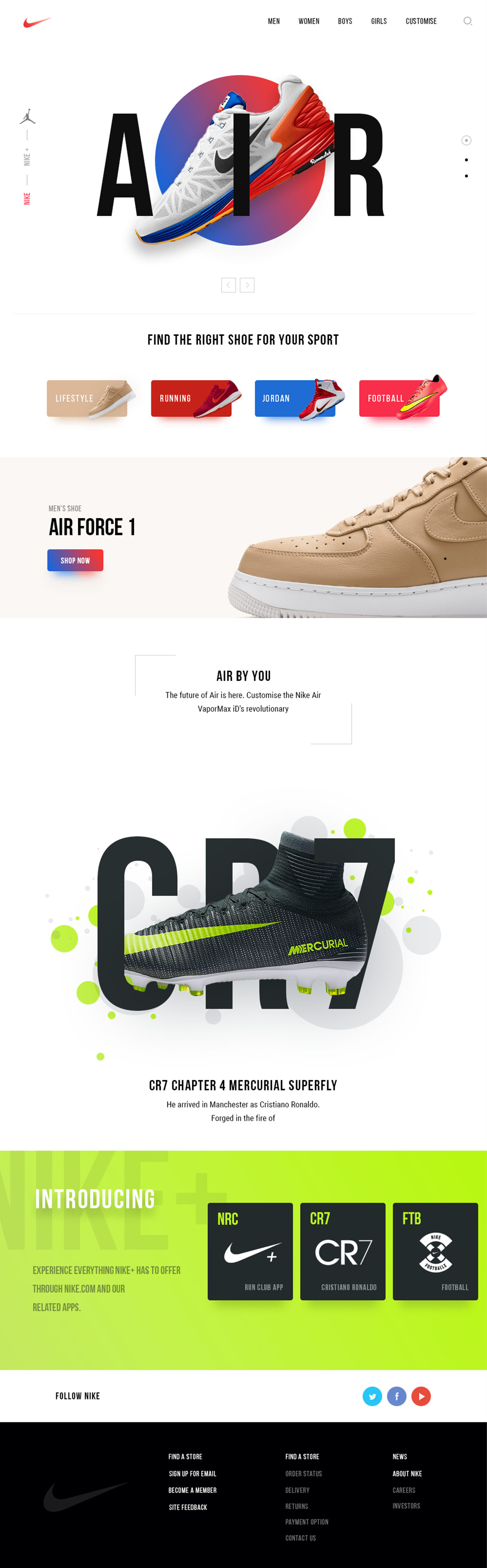 Nike运动鞋网页界面设计欣赏