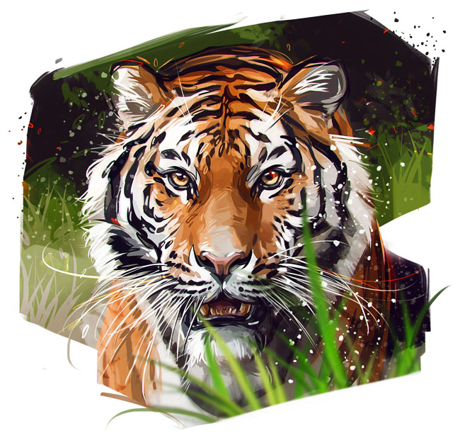 俄罗斯设计师Vikto Miller老虎插画设计