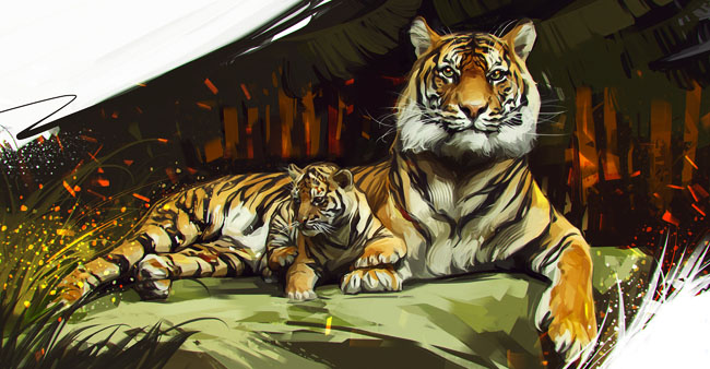 俄罗斯设计师Vikto Miller老虎插画设计