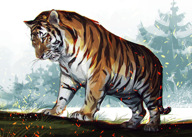 俄罗斯设计师Vikto Miller老虎插画设计