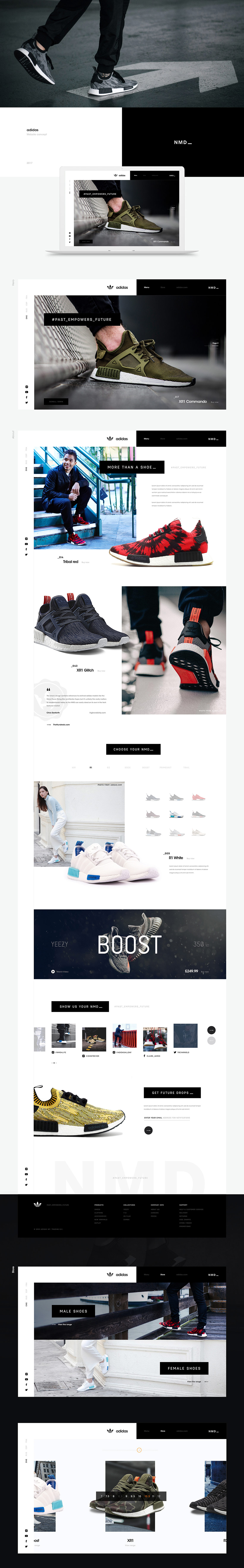 国外adidas NMD运动鞋网上商城界面设计